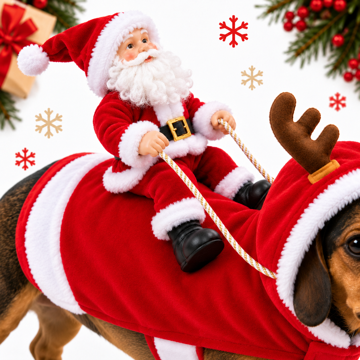 Santa Rider Dog Costume