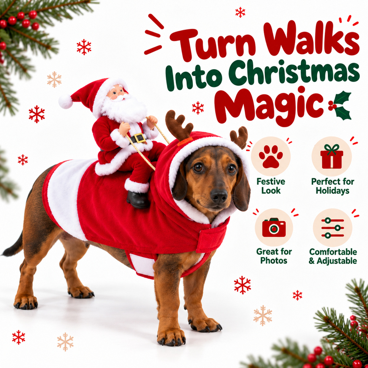 Santa Rider Dog Costume