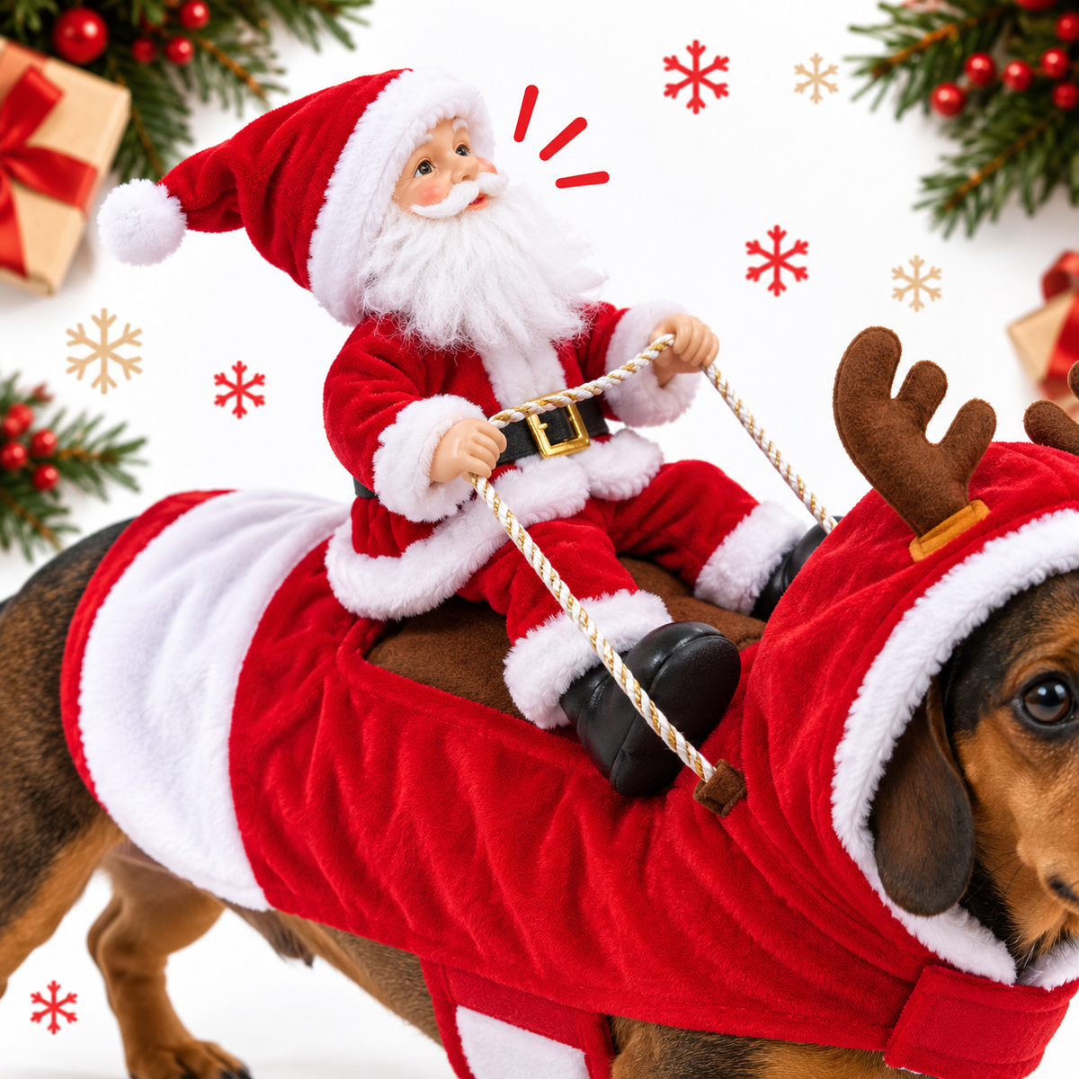 Santa Rider Dog Costume